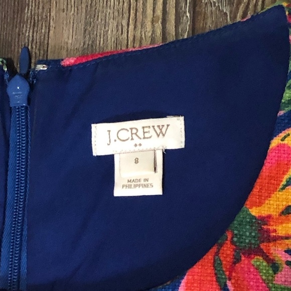 J. Crew Dress Women's 8 Tropical Pleated Floral Colorful Sleeveless Preppy - Picture 2 of 6